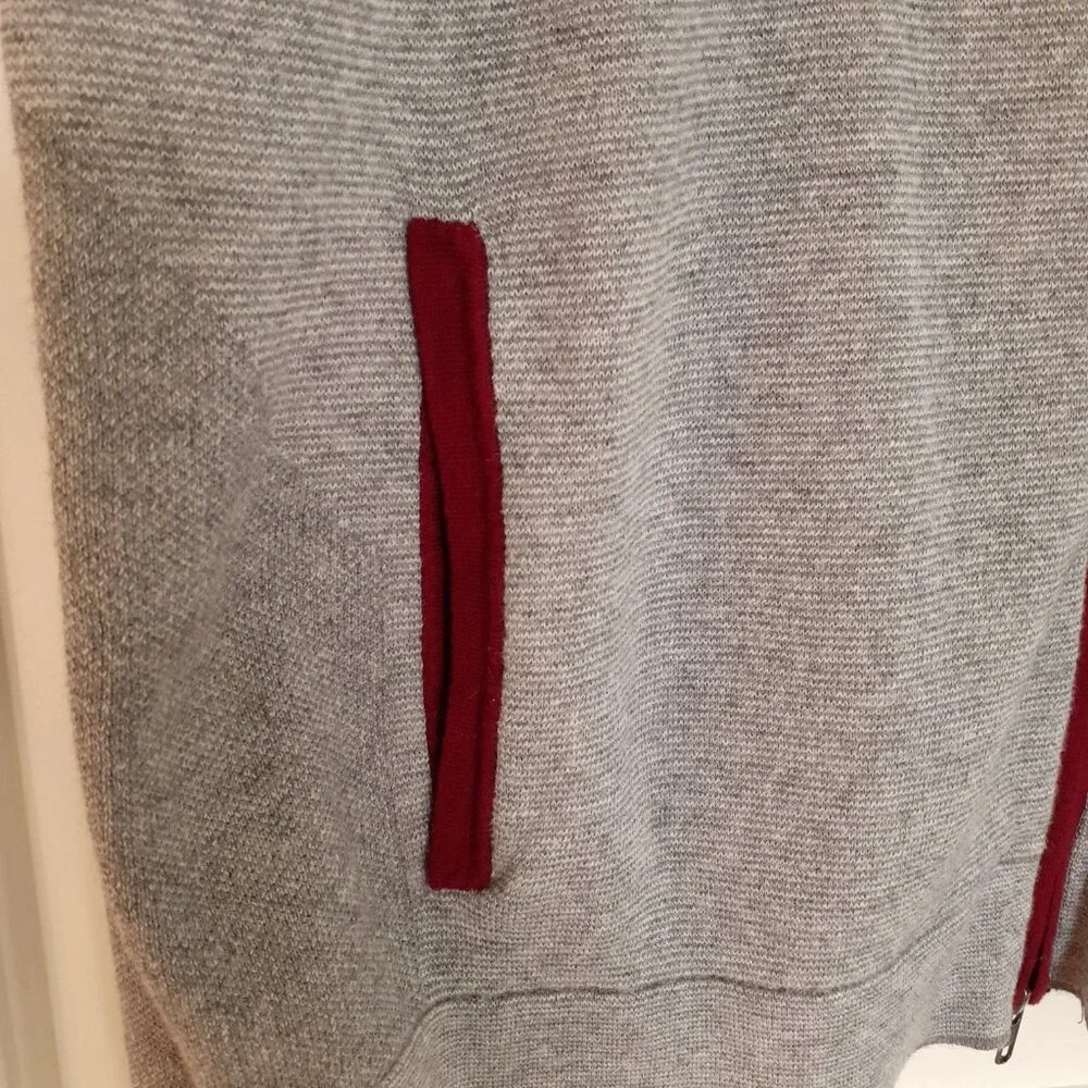 Overland Louis Wool-Blend Zip Up Sweater with Pockets Gray Size XL